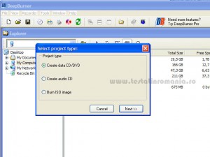 DeepBurner Free program de scriere al discurilor optice